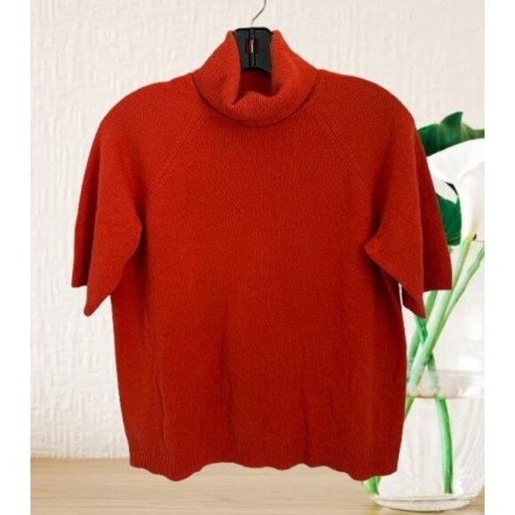 Lord & Taylor Orange 100% Cashmere Turtleneck Sweater XL Soft Warm Luxury Knit - Picture 1 of 8
